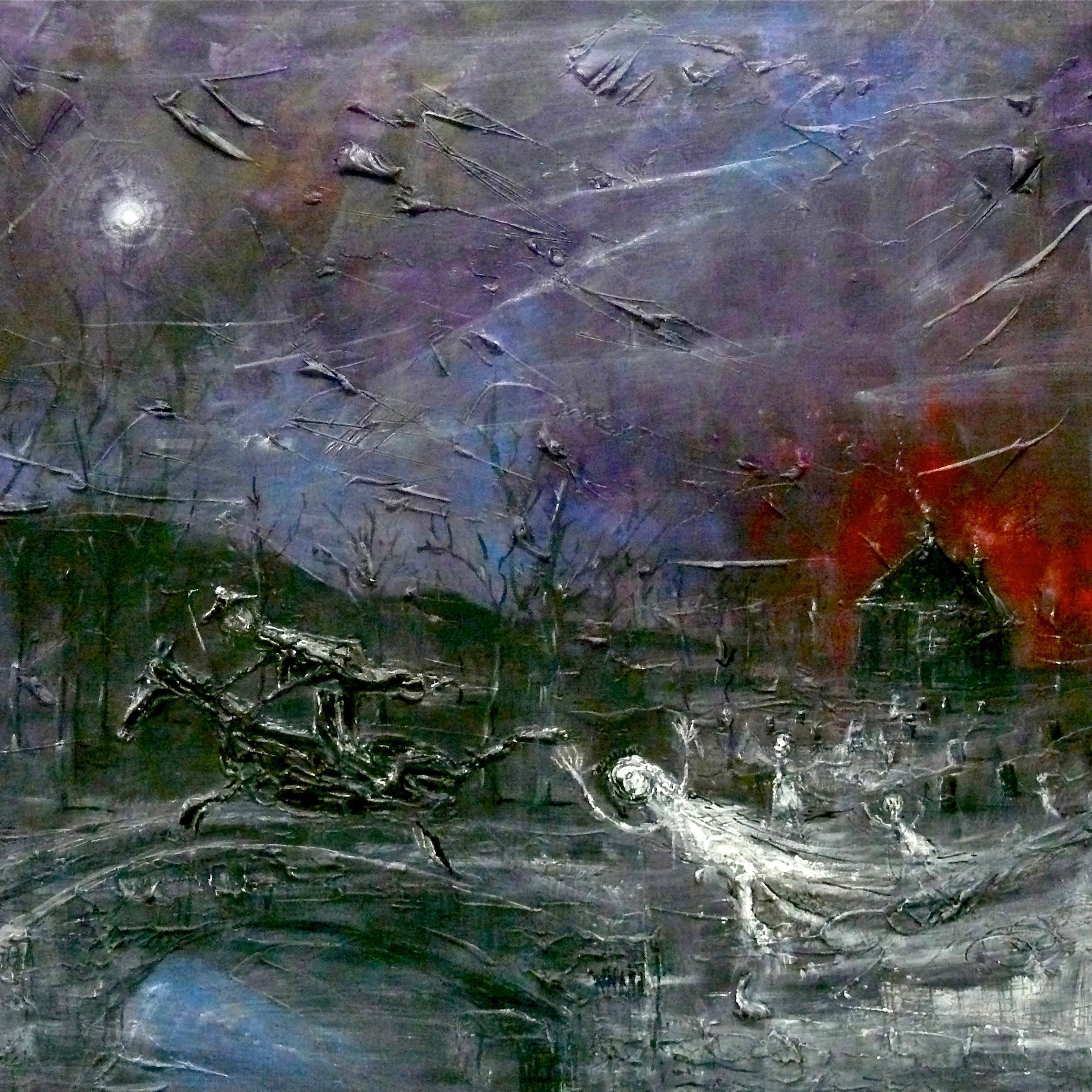 Textured dark eerie painting from Tam o Shanter Original Painting collection