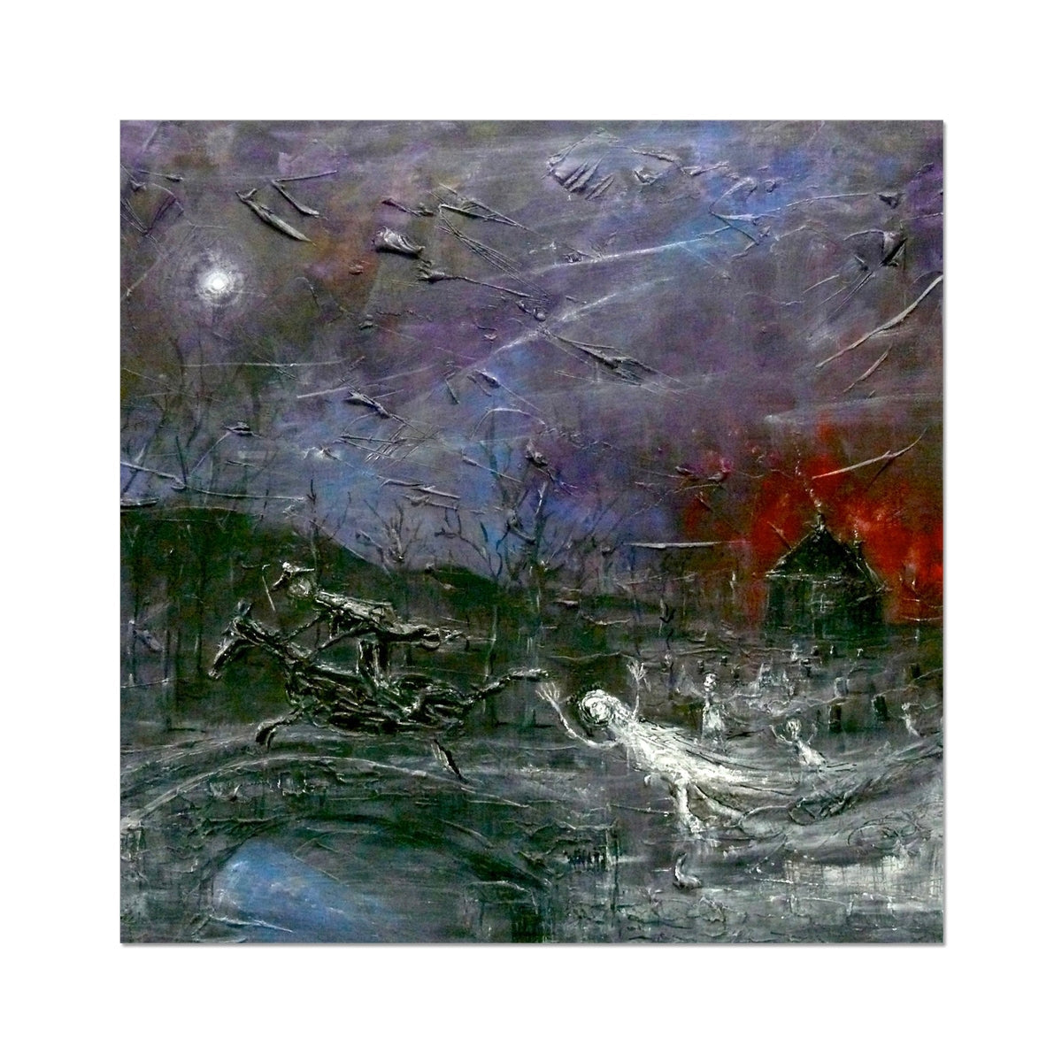 Tam O Shanter Painting | Artist Proof Collector Prints From Scotland-Artist Proof Collector Prints-Abstract & Impressionistic Art Gallery-20"x20"-Paintings, Prints, Homeware, Art Gifts From Scotland By Scottish Artist Kevin Hunter