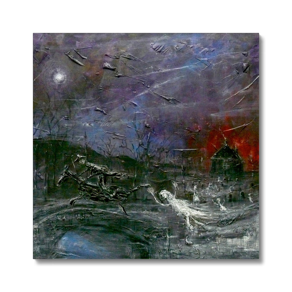 Tam O Shanter Painting | Canvas From Scotland-Contemporary Stretched Canvas Prints-Abstract & Impressionistic Art Gallery-24"x24"-Paintings, Prints, Homeware, Art Gifts From Scotland By Scottish Artist Kevin Hunter