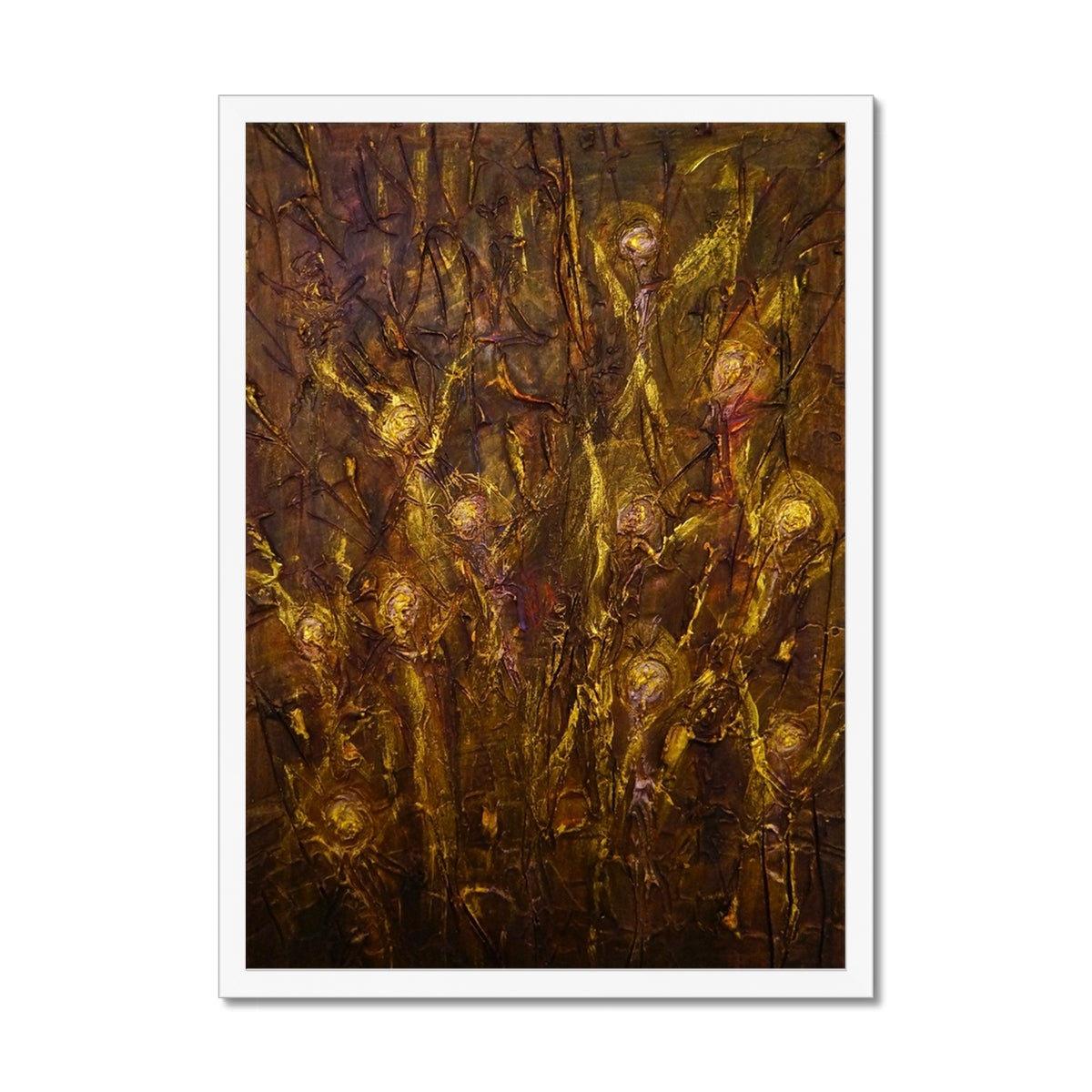 Tam O Shanter Witches Painting | Framed Prints From Scotland-Framed Prints-Abstract & Impressionistic Art Gallery-A2 Portrait-White Frame-Paintings, Prints, Homeware, Art Gifts From Scotland By Scottish Artist Kevin Hunter