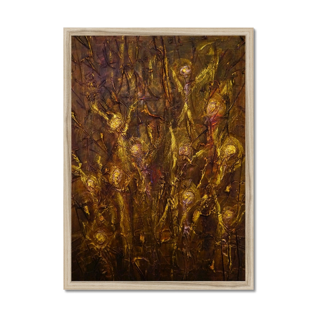 Tam O Shanter Witches Painting | Framed Prints From Scotland-Framed Prints-Abstract & Impressionistic Art Gallery-A2 Portrait-Natural Frame-Paintings, Prints, Homeware, Art Gifts From Scotland By Scottish Artist Kevin Hunter
