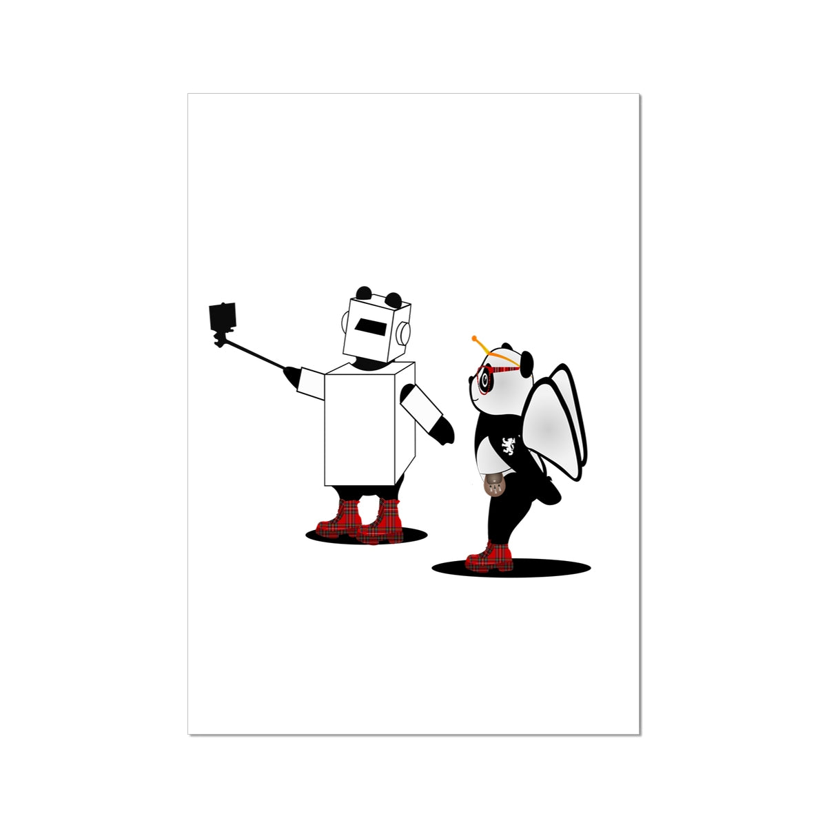 Techno Selfie | Panda Disco | Graphic Art Print