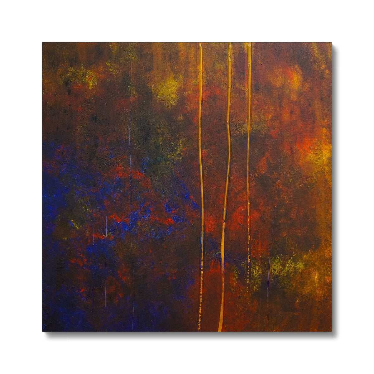 The Autumn Wood Abstract Painting | Canvas From Scotland-Contemporary Stretched Canvas Prints-Abstract & Impressionistic Art Gallery-24"x24"-Paintings, Prints, Homeware, Art Gifts From Scotland By Scottish Artist Kevin Hunter