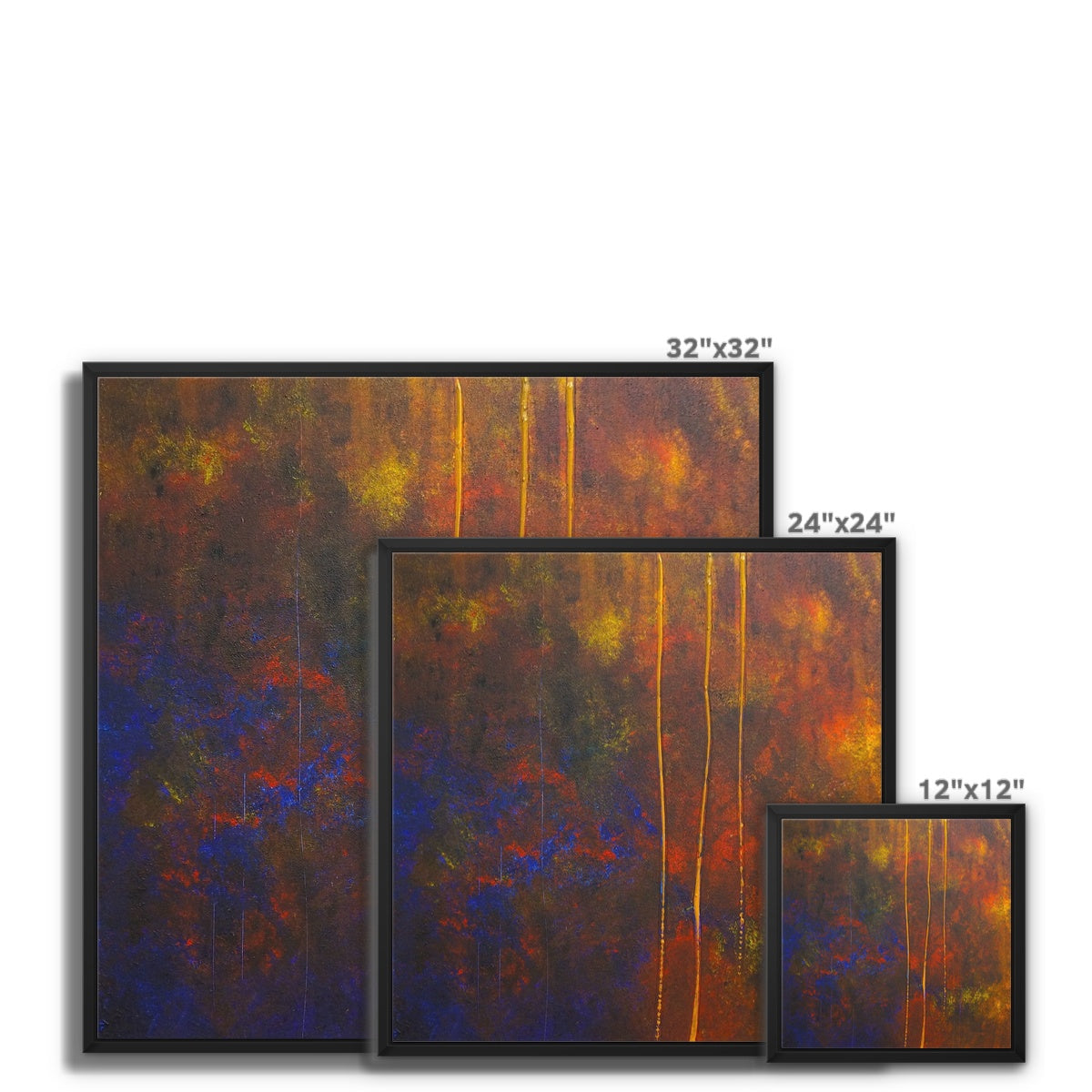 The Autumn Wood Abstract Painting | Framed Canvas From Scotland-Floating Framed Canvas Prints-Abstract & Impressionistic Art Gallery-Paintings, Prints, Homeware, Art Gifts From Scotland By Scottish Artist Kevin Hunter