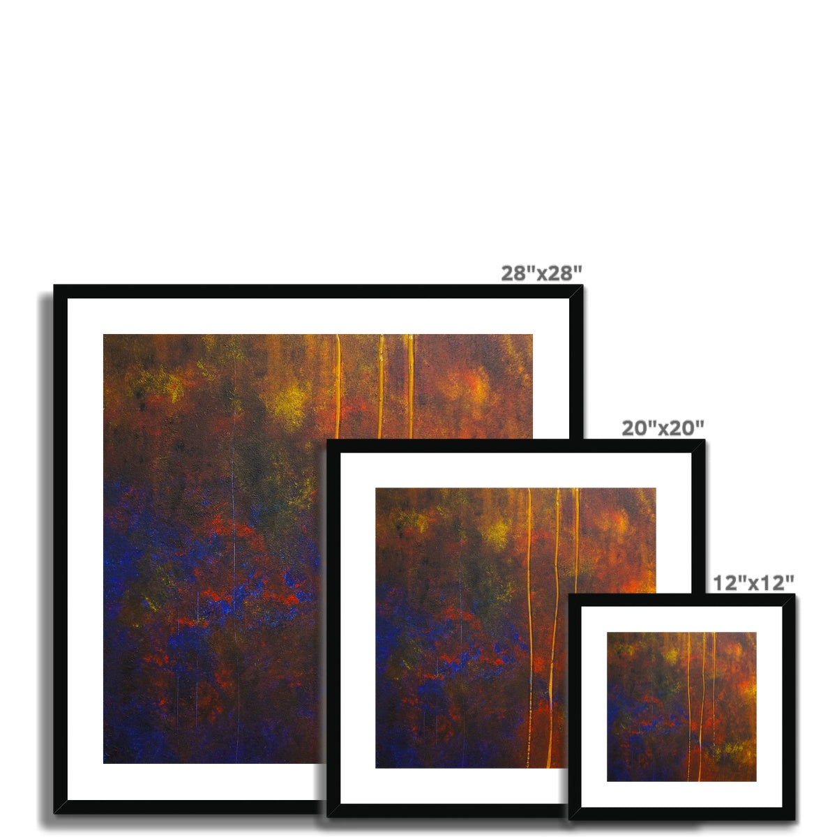 The Autumn Wood Abstract Painting | Framed & Mounted Prints From Scotland-Framed & Mounted Prints-Abstract & Impressionistic Art Gallery-Paintings, Prints, Homeware, Art Gifts From Scotland By Scottish Artist Kevin Hunter