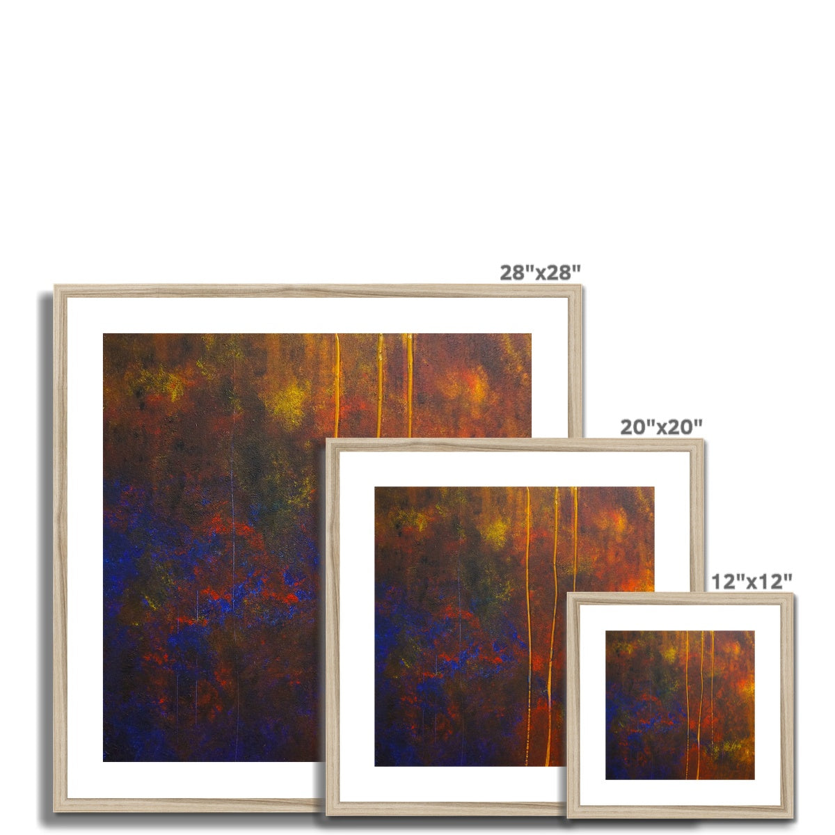 The Autumn Wood Abstract Painting | Framed & Mounted Prints From Scotland-Framed & Mounted Prints-Abstract & Impressionistic Art Gallery-Paintings, Prints, Homeware, Art Gifts From Scotland By Scottish Artist Kevin Hunter