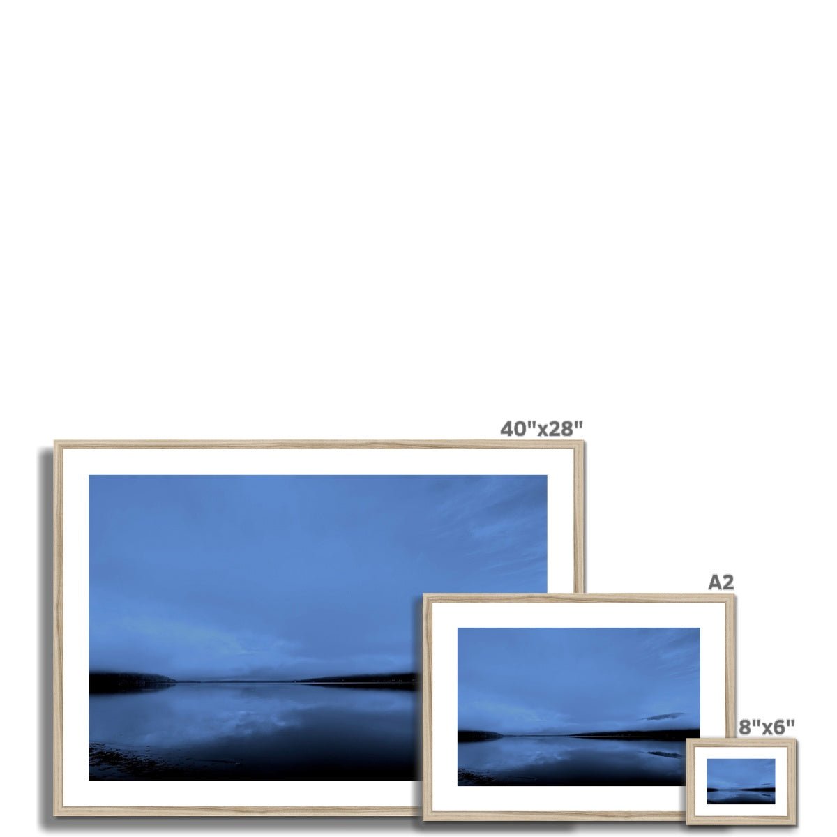 The Blue Hour Loch Fyne Painting | Framed & Mounted Prints From Scotland-Framed & Mounted Prints-Scottish Lochs & Mountains Art Gallery-Paintings, Prints, Homeware, Art Gifts From Scotland By Scottish Artist Kevin Hunter