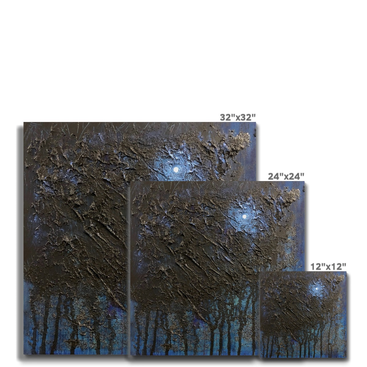 The Blue Moon Wood Abstract Canvas