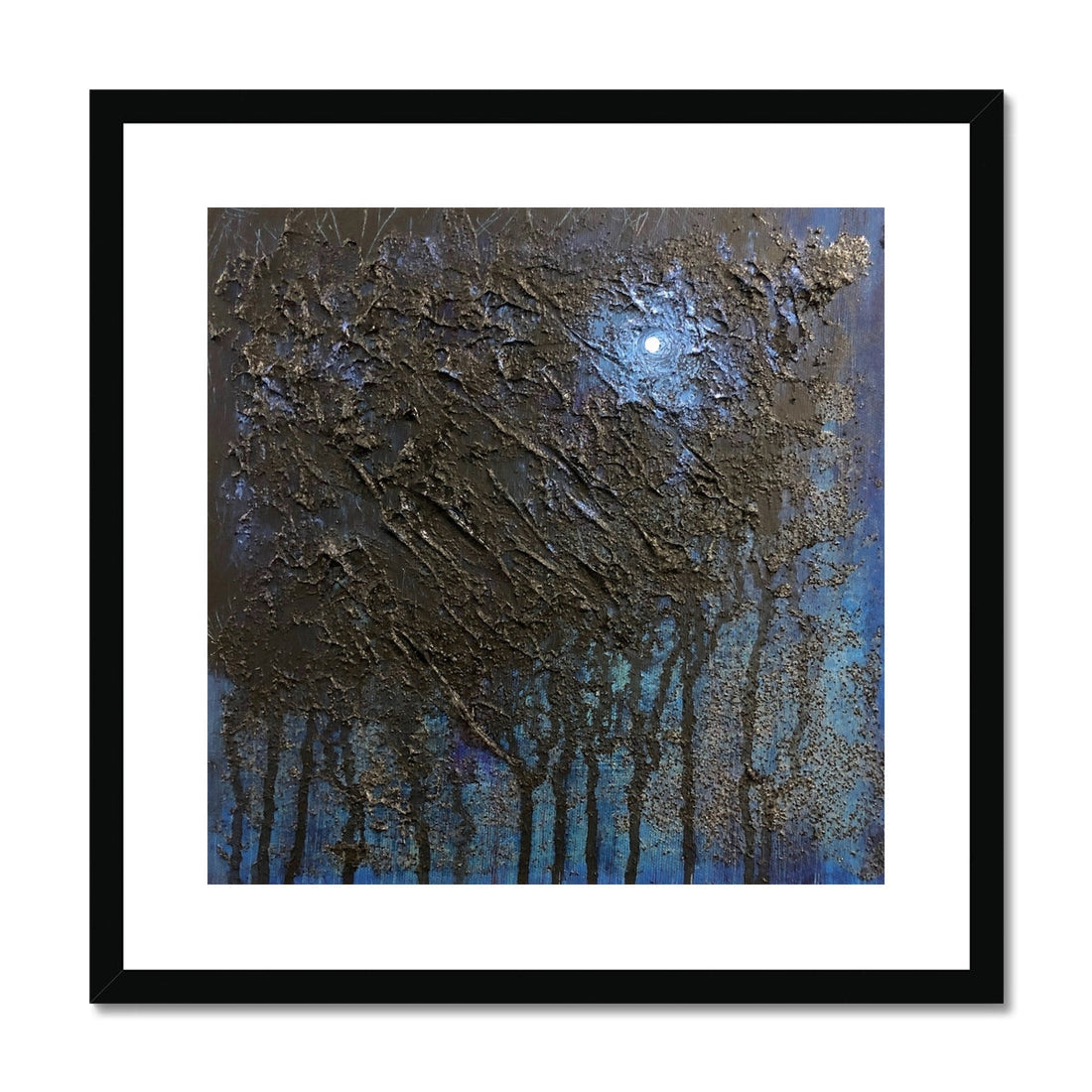 The Blue Moon Wood Abstract Painting | Framed &amp; Mounted Prints From Scotland