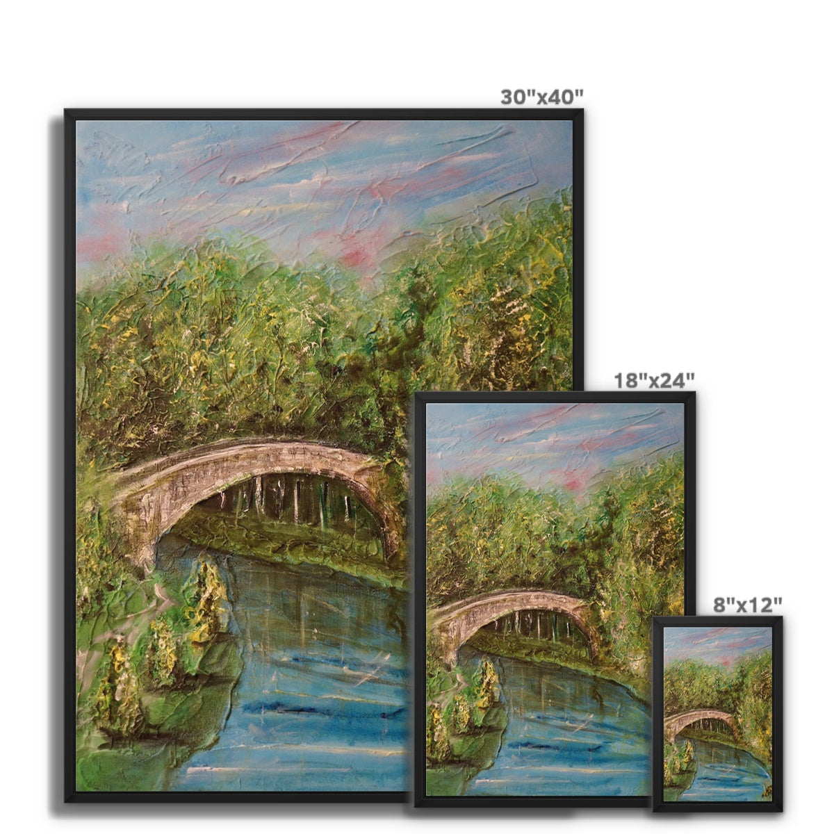 The Brig O Doon Painting | Framed Canvas From Scotland-Floating Framed Canvas Prints-Historic & Iconic Scotland Art Gallery-Paintings, Prints, Homeware, Art Gifts From Scotland By Scottish Artist Kevin Hunter