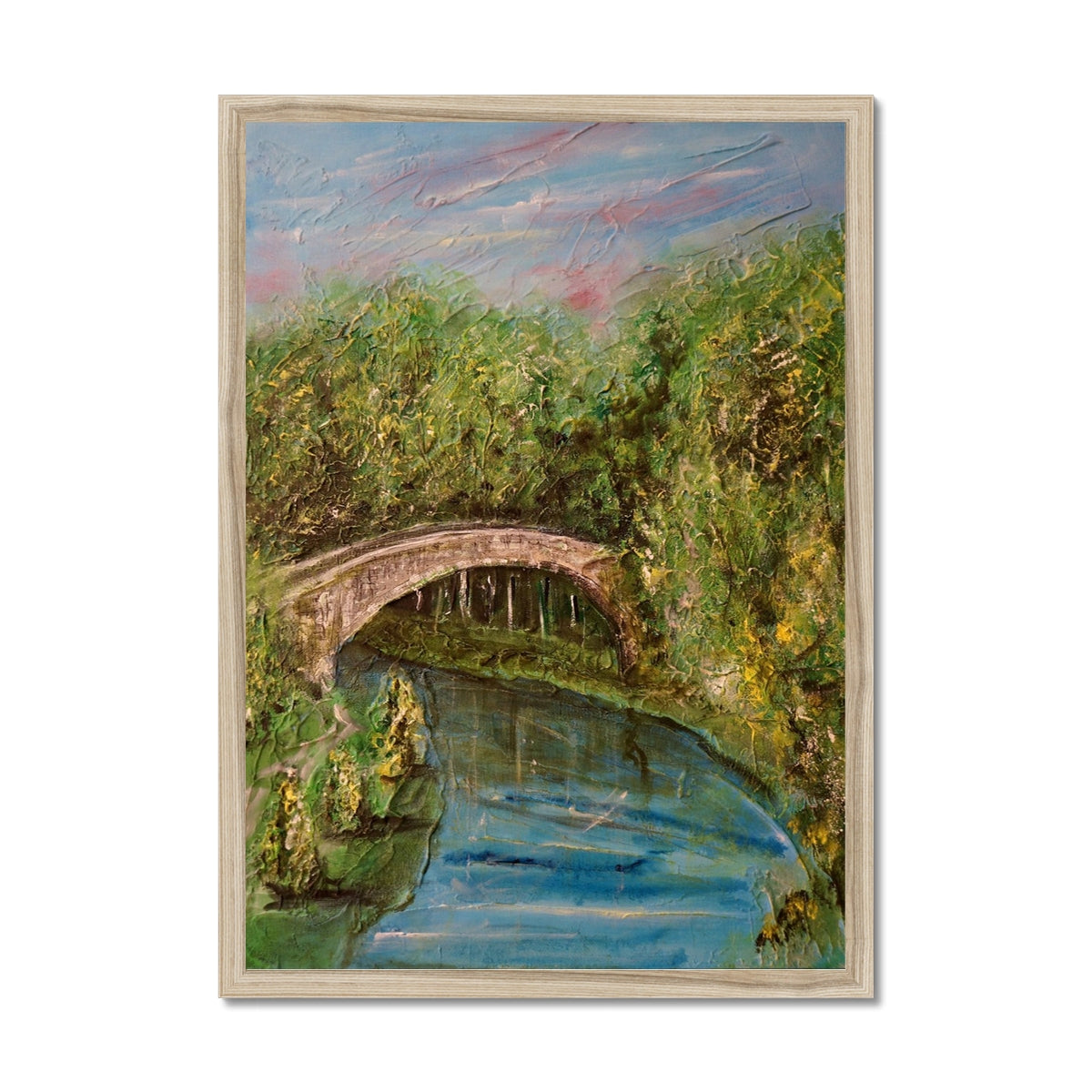 The Brig O Doon Painting | Framed Prints From Scotland-Framed Prints-Historic & Iconic Scotland Art Gallery-A2 Portrait-Natural Frame-Paintings, Prints, Homeware, Art Gifts From Scotland By Scottish Artist Kevin Hunter