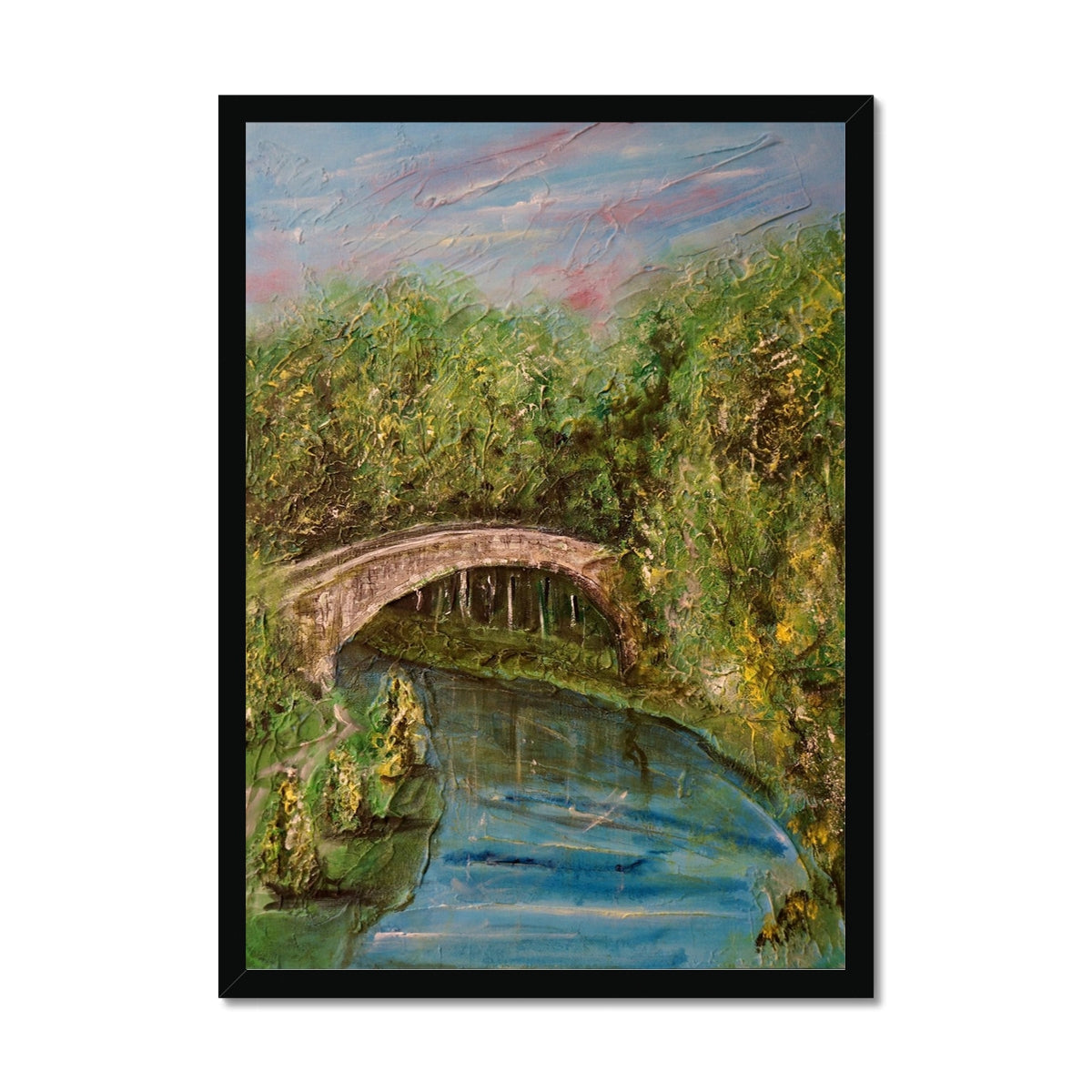 The Brig O Doon Painting | Framed Prints From Scotland-Framed Prints-Historic & Iconic Scotland Art Gallery-A2 Portrait-Black Frame-Paintings, Prints, Homeware, Art Gifts From Scotland By Scottish Artist Kevin Hunter
