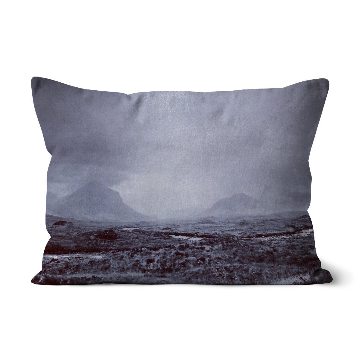 The Brooding Cuillin Skye Art Gifts Cushion-Cushions-Skye Art Gallery-Canvas-19"x13"-Paintings, Prints, Homeware, Art Gifts From Scotland By Scottish Artist Kevin Hunter