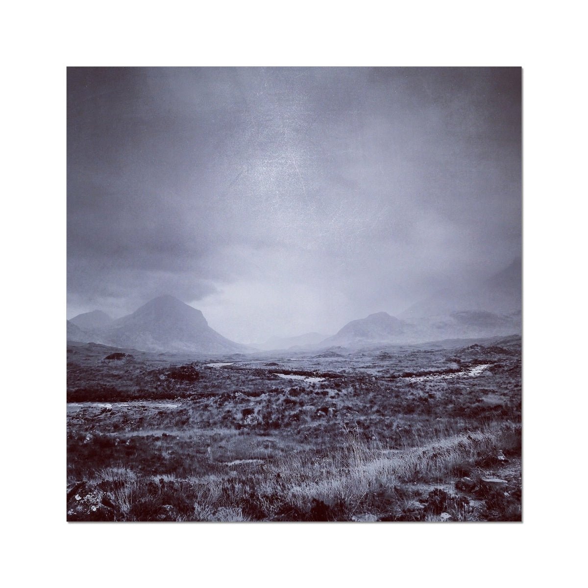 The Brooding Cuillin Skye Painting | Fine Art Prints From Scotland-Unframed Prints-Skye Art Gallery-24"x24"-Paintings, Prints, Homeware, Art Gifts From Scotland By Scottish Artist Kevin Hunter