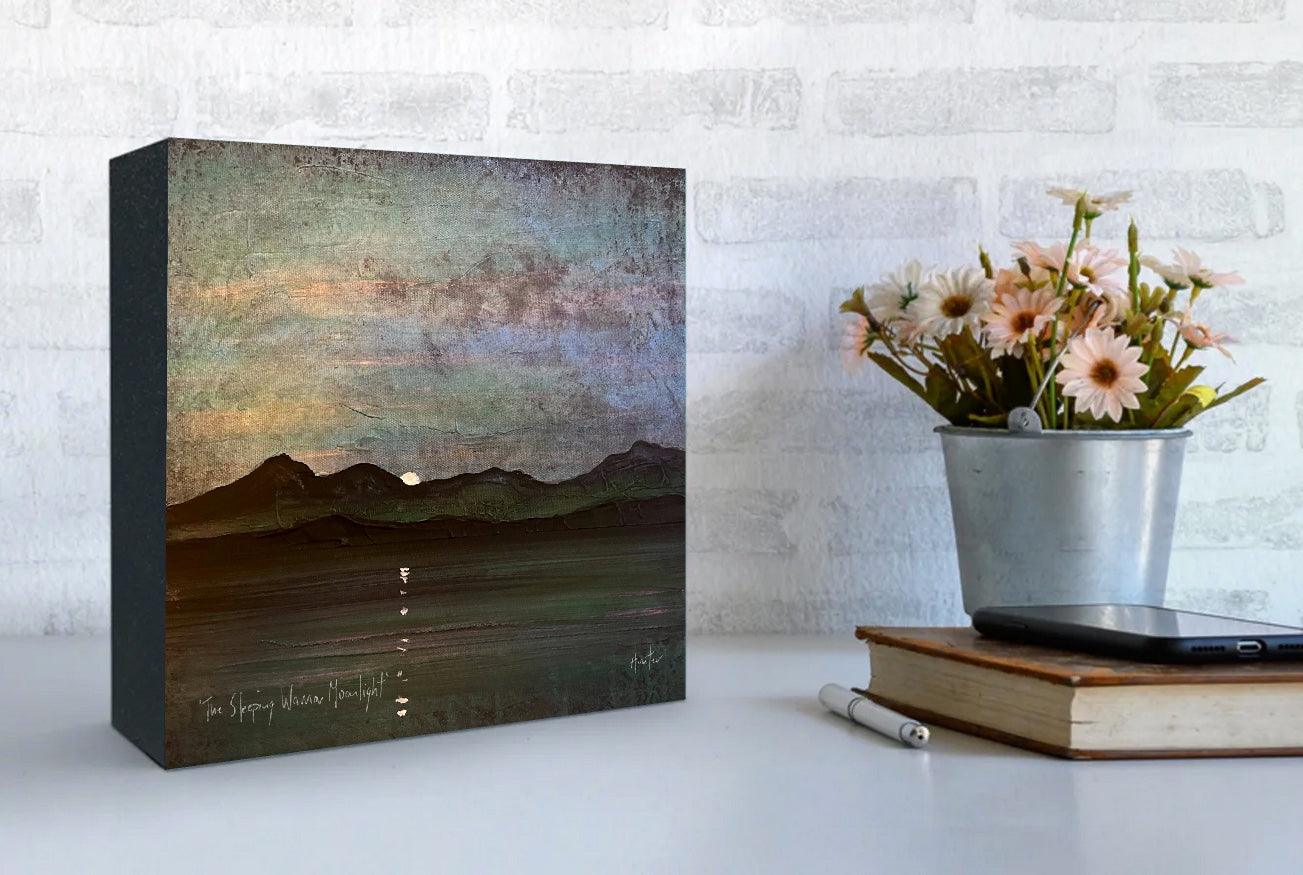 The Brooding Cuillin Skye Wooden Art Block | Gifts Made In Scotland