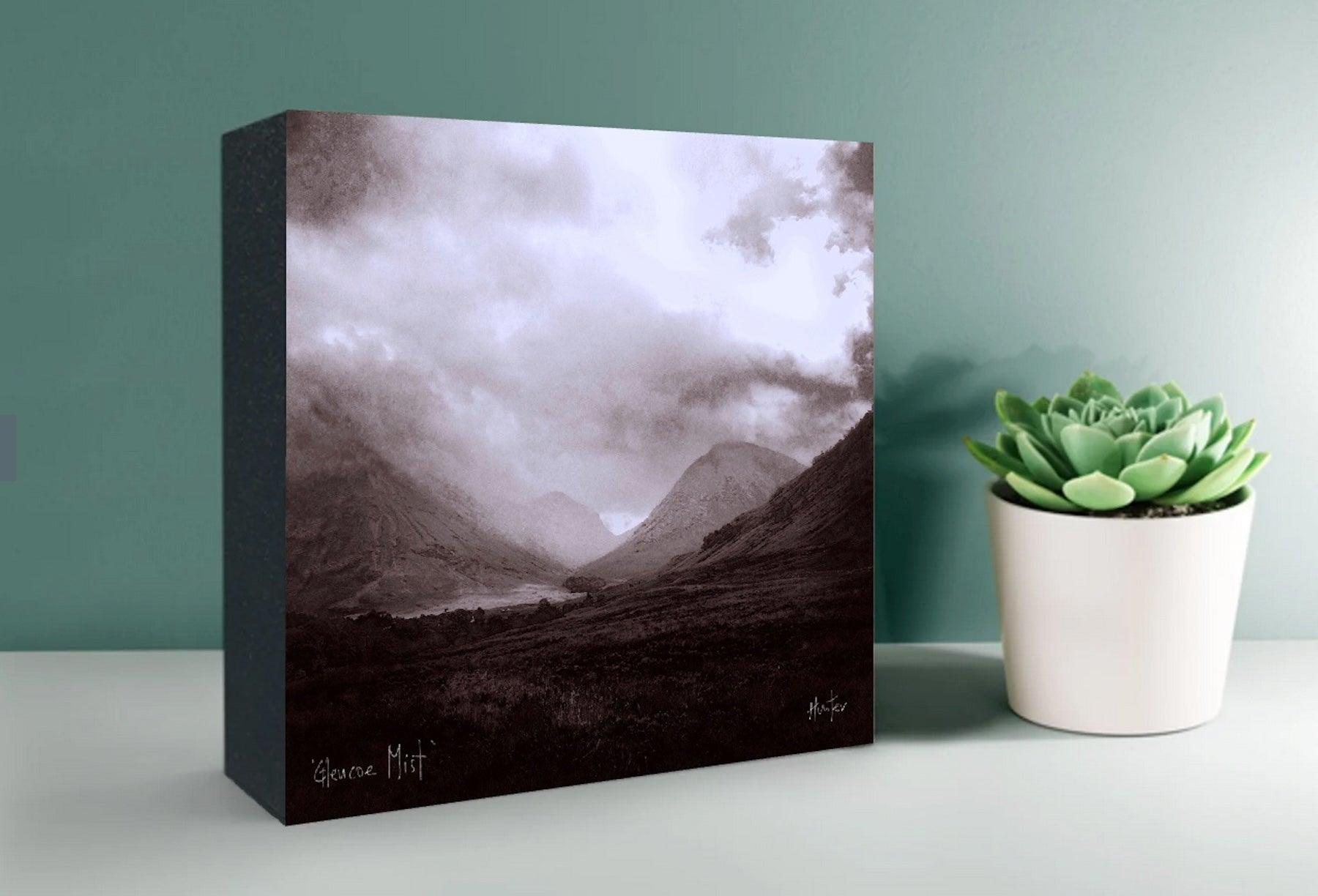 The Brooding Fairy Pools Skye Wooden Art Block | Gifts Made In Scotland