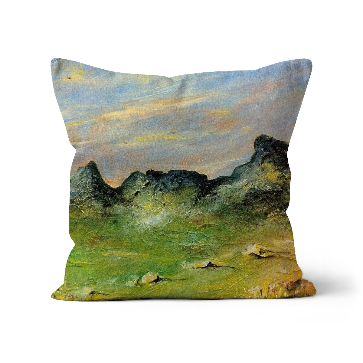 The Cobbler Art Gifts Cushion-Cushions-Scottish Lochs & Mountains Art Gallery-Linen-12"x12"-Paintings, Prints, Homeware, Art Gifts From Scotland By Scottish Artist Kevin Hunter
