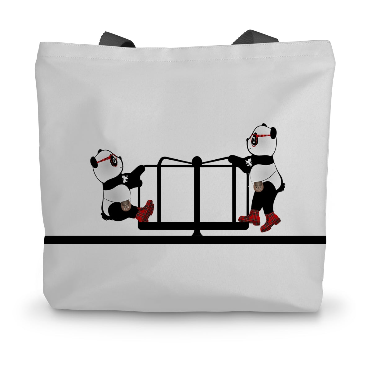 The Merry Go Round | Panda Disco | Graphic Art | Canvas Tote Bag-Bags-Flipmo | Scottish Graphic Artist-14"x18.5"-Paintings, Prints, Homeware, Art Gifts From Scotland By Scottish Artist Kevin Hunter