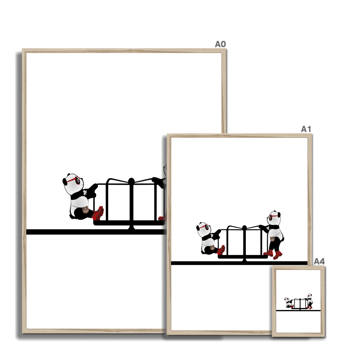 The Merry Go Round | Panda Disco | Graphic Art | Framed Print-Flipmo Framed Prints-Flipmo | Scottish Graphic Artist-Paintings, Prints, Homeware, Art Gifts From Scotland By Scottish Artist Kevin Hunter