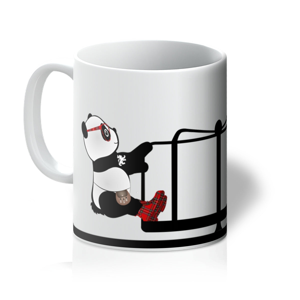 The Merry Go Round | Panda Disco | Graphic Art | Mug-Homeware-Flipmo | Scottish Graphic Artist-11oz-White-Paintings, Prints, Homeware, Art Gifts From Scotland By Scottish Artist Kevin Hunter