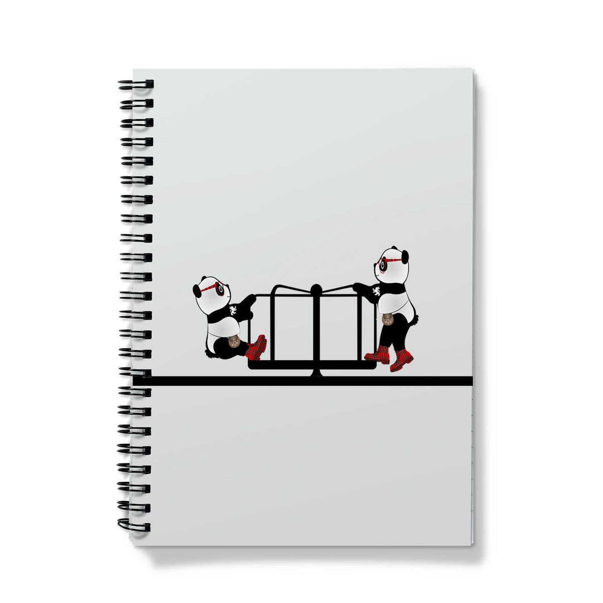 The Merry Go Round | Panda Disco | Graphic Art | Notebook-Journals & Notebooks-Flipmo | Scottish Graphic Artist-A5-Graph-Paintings, Prints, Homeware, Art Gifts From Scotland By Scottish Artist Kevin Hunter