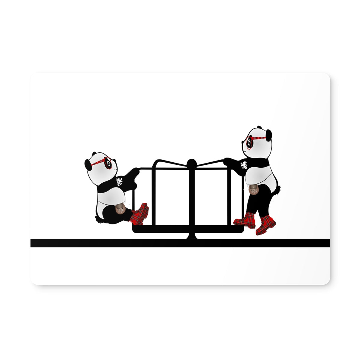 The Merry Go Round | Panda Disco | Graphic Art | Placemat-Homeware-Flipmo | Scottish Graphic Artist-2 Placemats-Paintings, Prints, Homeware, Art Gifts From Scotland By Scottish Artist Kevin Hunter