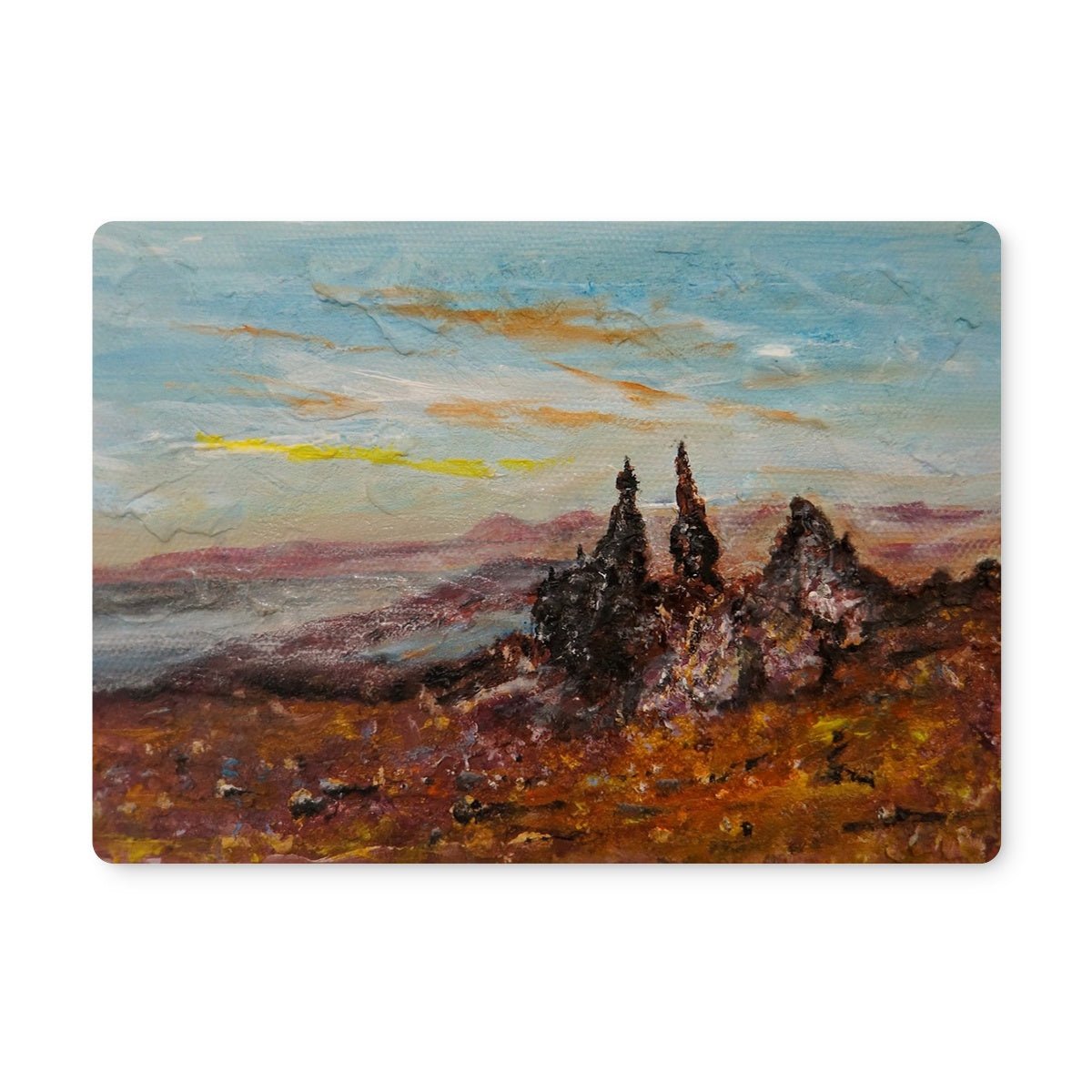 The Old Man Of Storr Skye Art Gifts Placemat-Placemats-Skye Art Gallery-Single Placemat-Paintings, Prints, Homeware, Art Gifts From Scotland By Scottish Artist Kevin Hunter