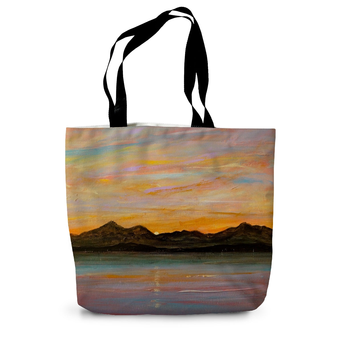 The Sleeping Warrior Arran Art Gifts Canvas Tote Bag-Bags-Arran Art Gallery-14"x18.5"-Paintings, Prints, Homeware, Art Gifts From Scotland By Scottish Artist Kevin Hunter