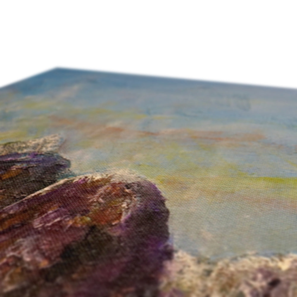 Purple and pink crystal rock specimen in Three Sisters Glencoe Canvas Print