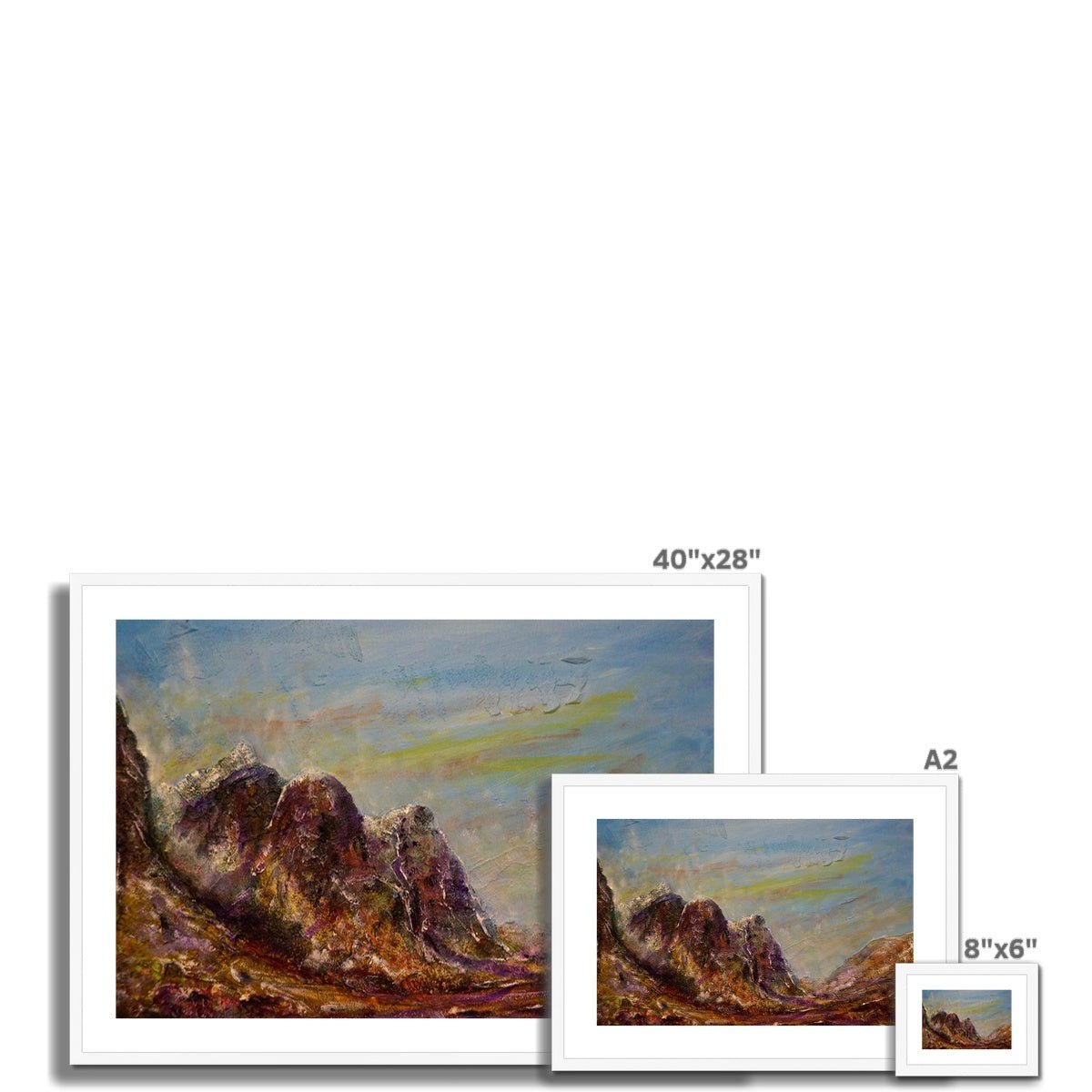 Three Sisters Glencoe Painting | Framed & Mounted Prints From Scotland