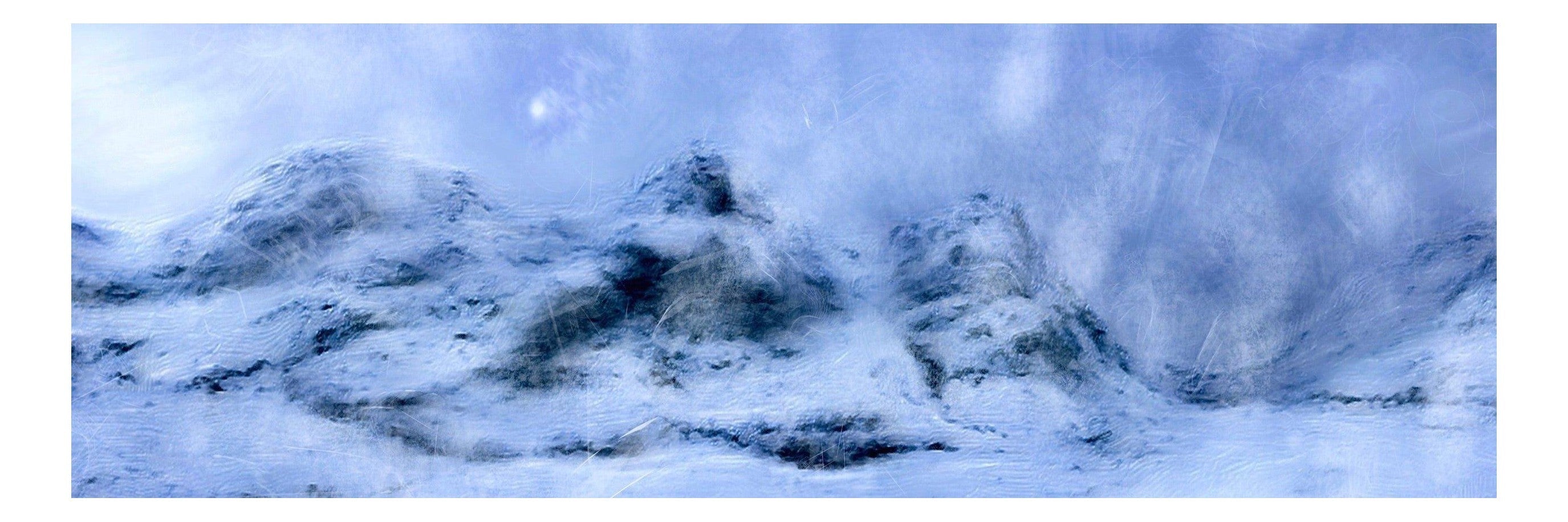 Three Sisters Snow Glencoe Scotland Panoramic Fine Art Prints