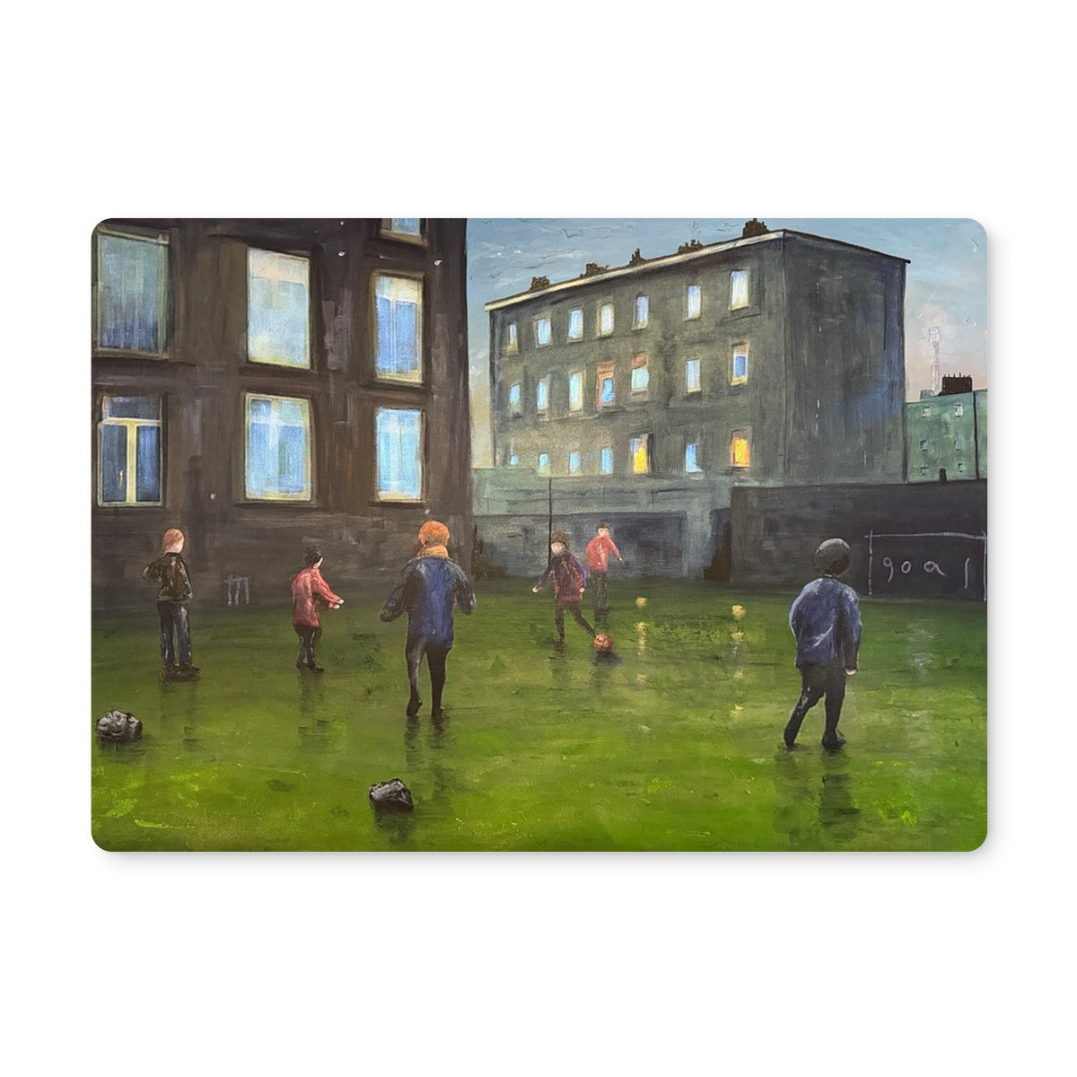 Green soccer ball with black spots on Time Placemat