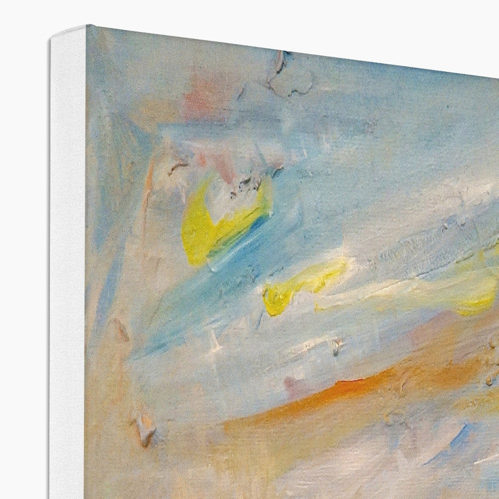 Tiree Dawn abstract canvas print in blue yellow orange hues