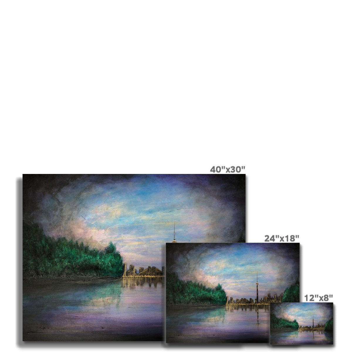 40x30 inch Toronto Last Light serene landscape canvas print