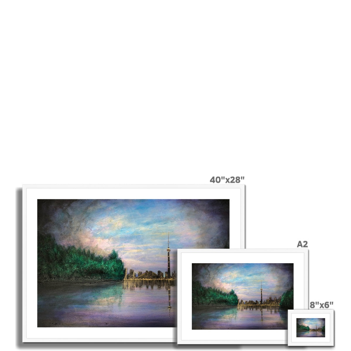 Toronto Last Light abstract forest framed print, 40x28 inches