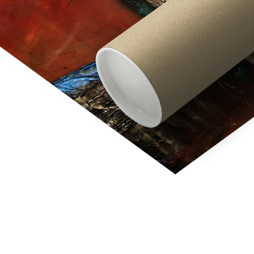 Toronto Sunset Artist Proof print in brown tube with colorful red blue abstract design
