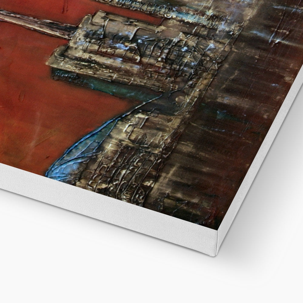 Toronto Sunset canvas print with textured abstract earthy tones and metallic accents