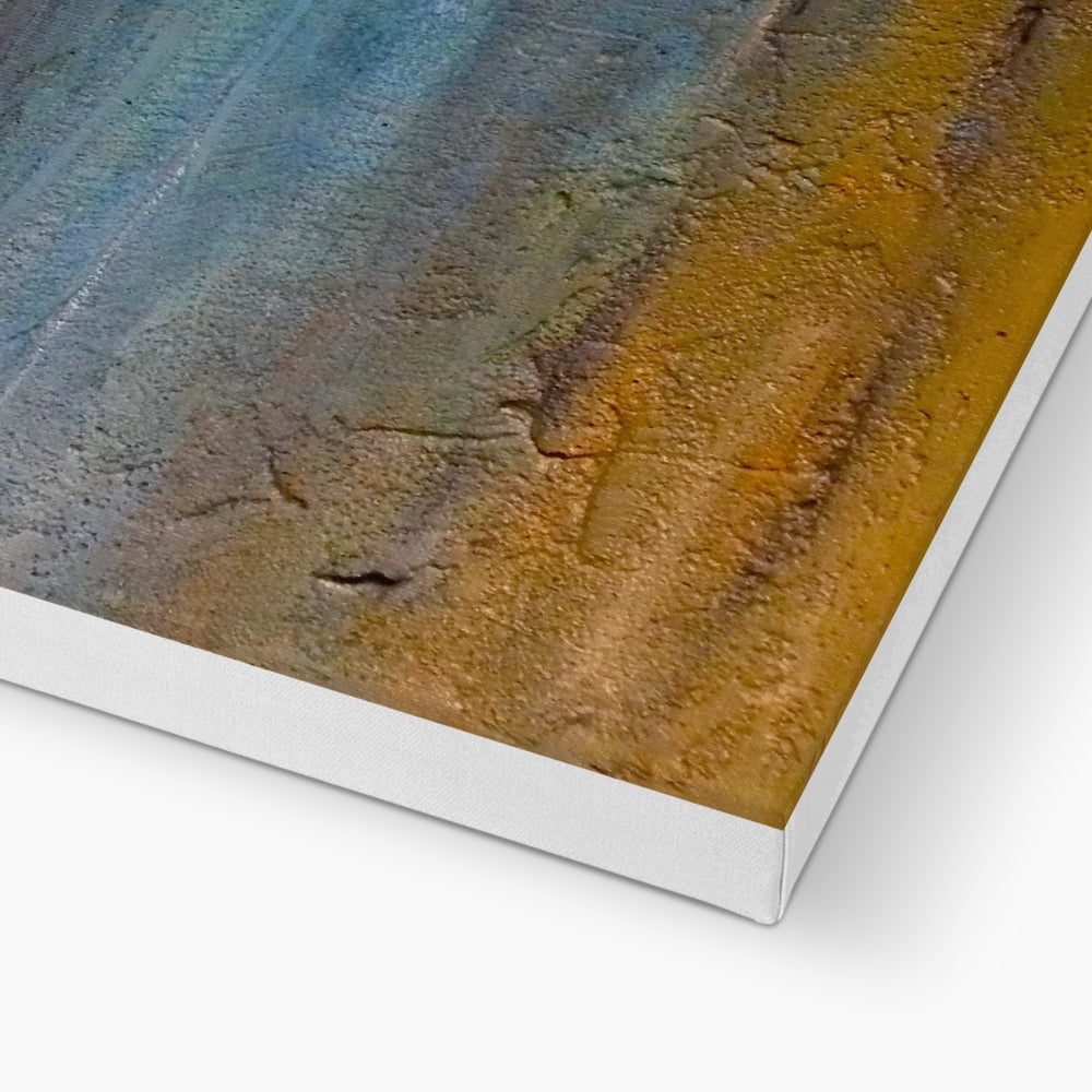 Torridon II gold textured canvas art print with blue gradient background