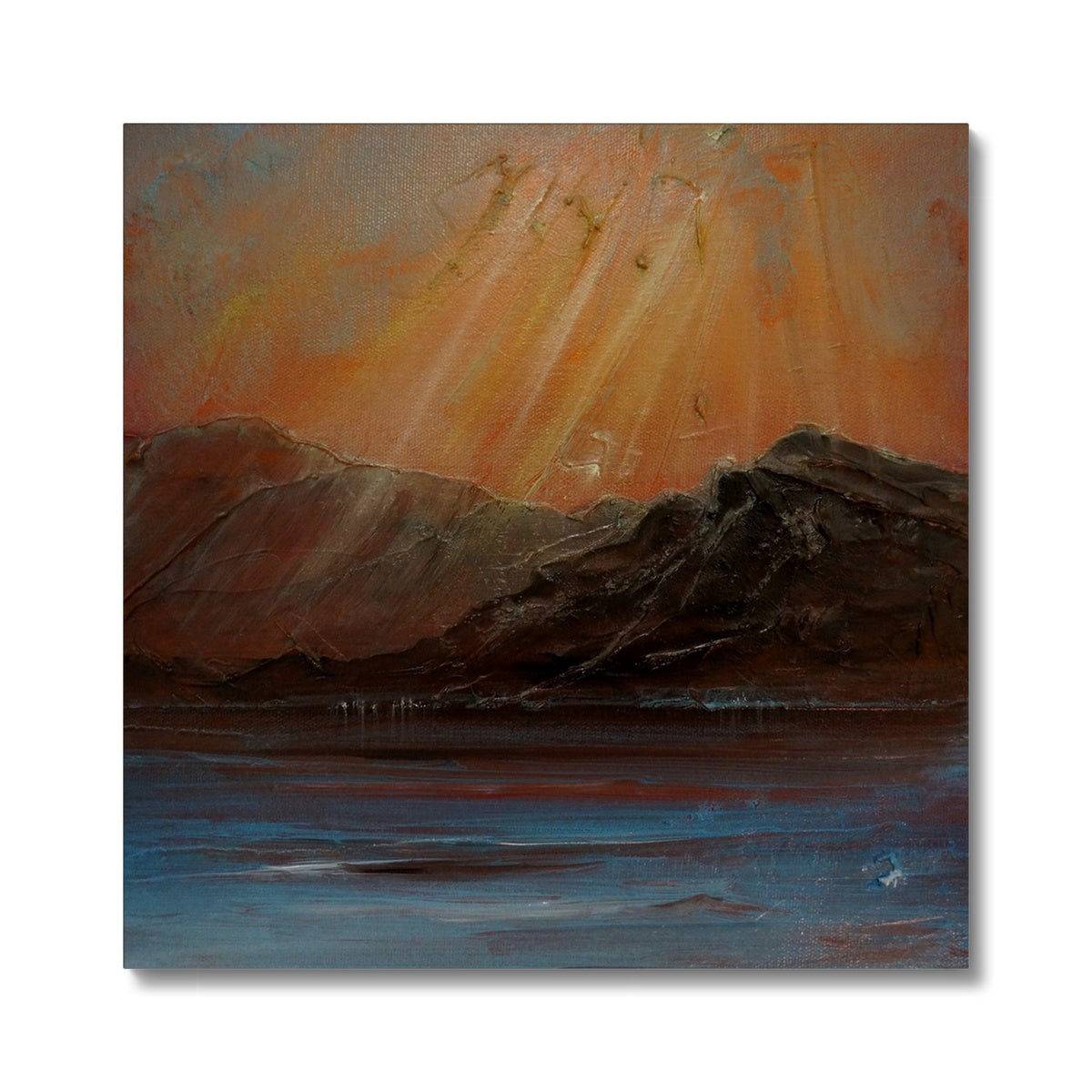 Torridon ii Painting | Canvas From Scotland-Contemporary Stretched Canvas Prints-Scottish Lochs & Mountains Art Gallery-24"x24"-Paintings, Prints, Homeware, Art Gifts From Scotland By Scottish Artist Kevin Hunter