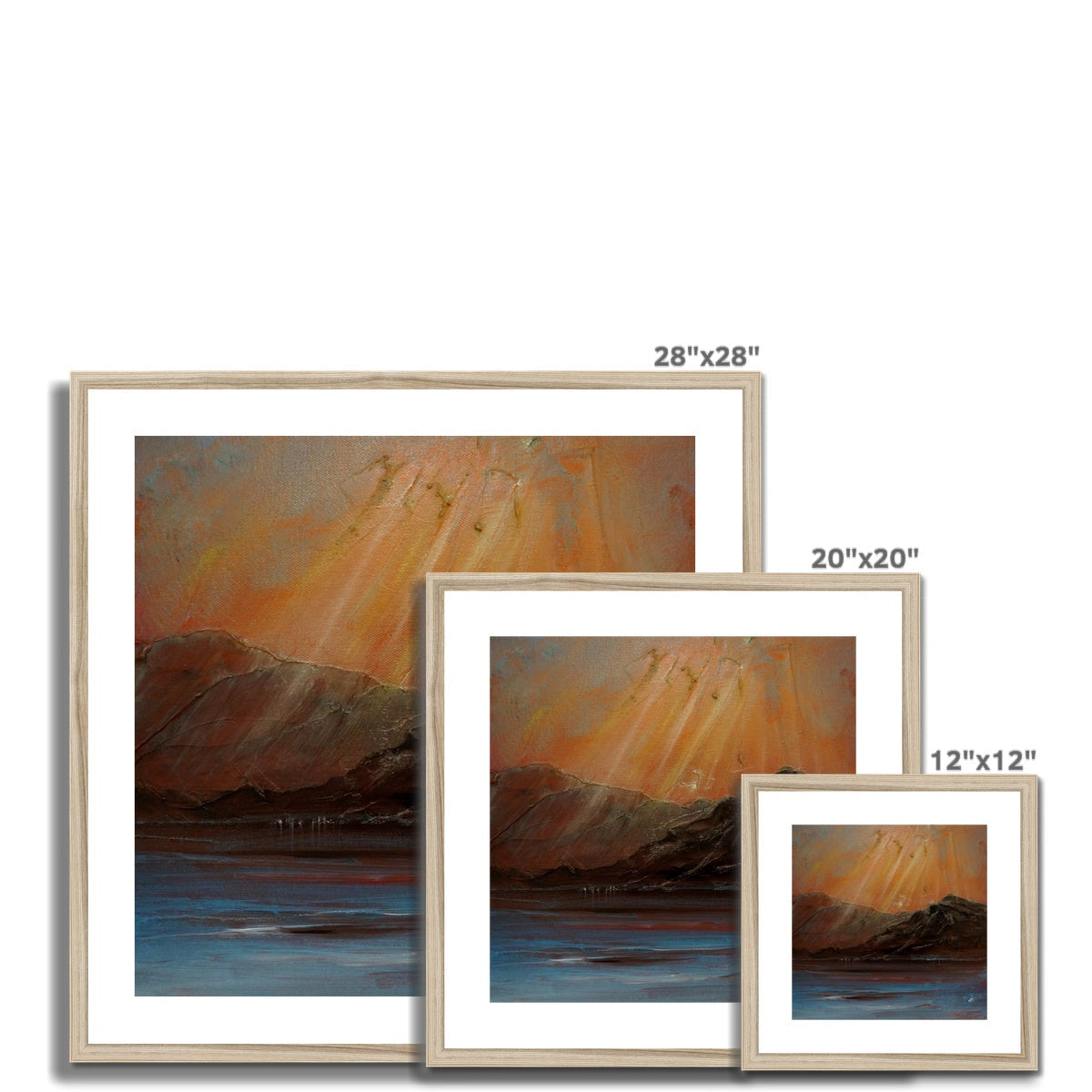 28x28 Torridon iii framed landscape art print in warm earthy tones