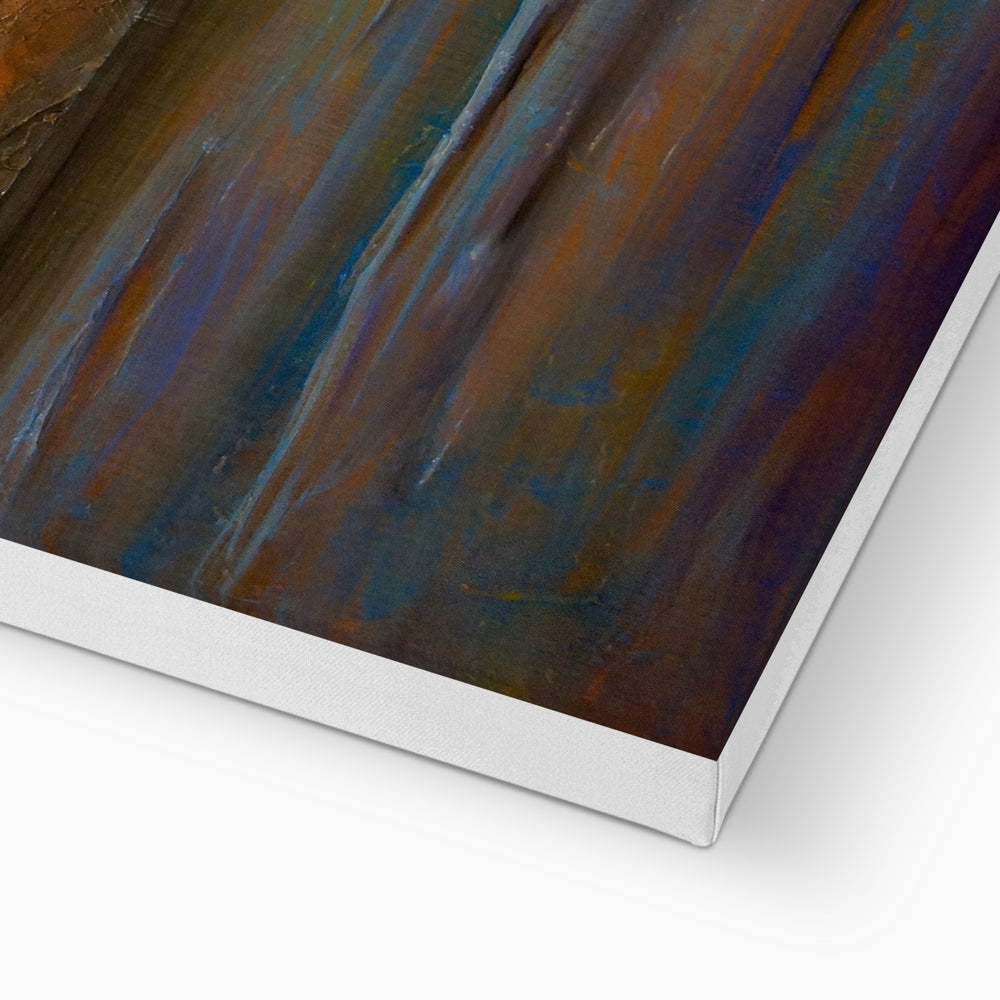 Abstract Towards Loch Long canvas painting in blues, purples, browns