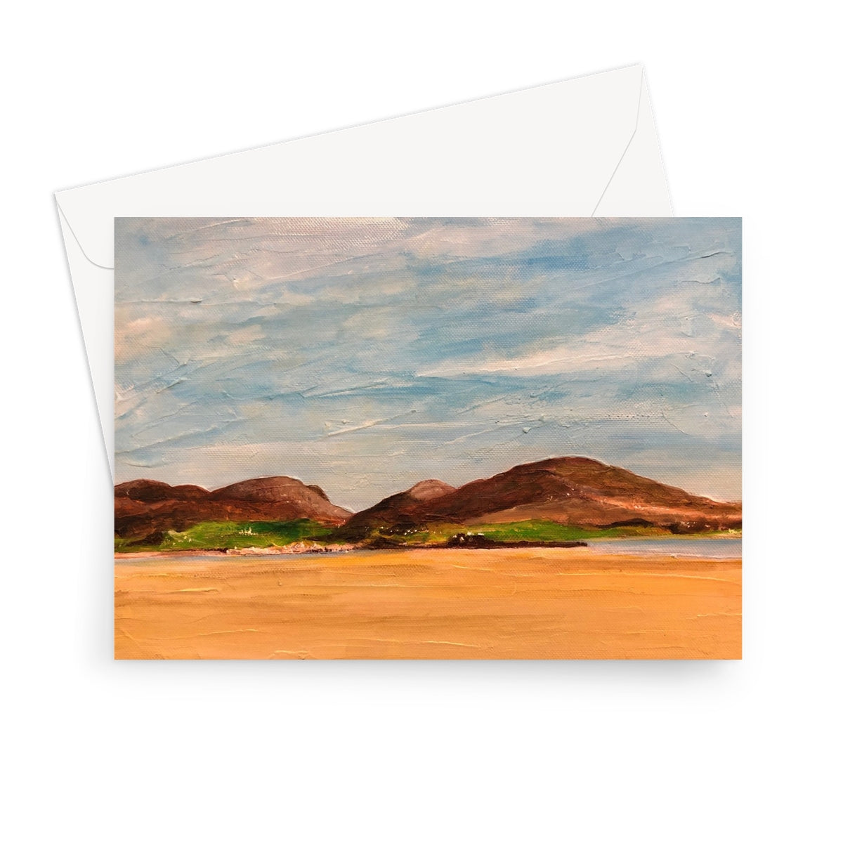 Uig Sands Lewis Art Gifts Greeting Card-Greetings Cards-Hebridean Islands Art Gallery-7"x5"-1 Card-Paintings, Prints, Homeware, Art Gifts From Scotland By Scottish Artist Kevin Hunter