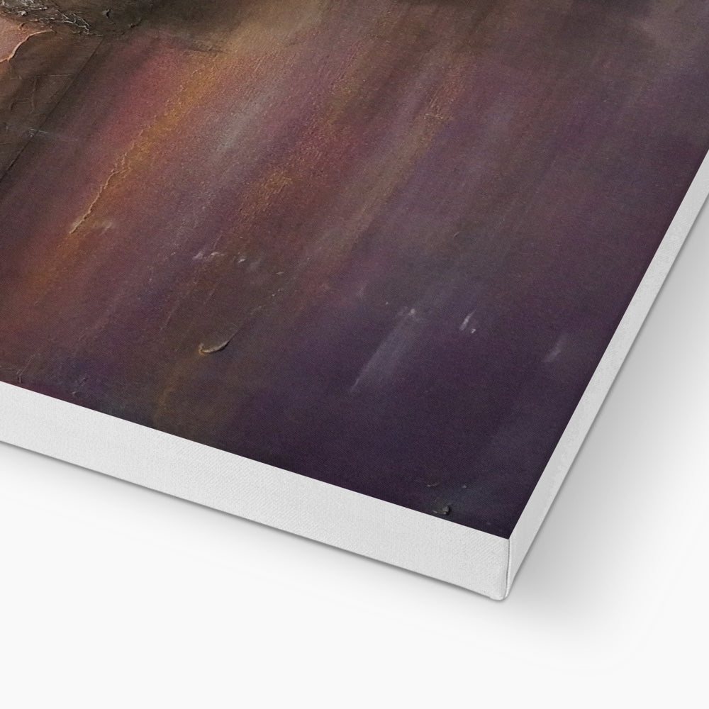 A vibrant, textured oil painting on a white canvas.