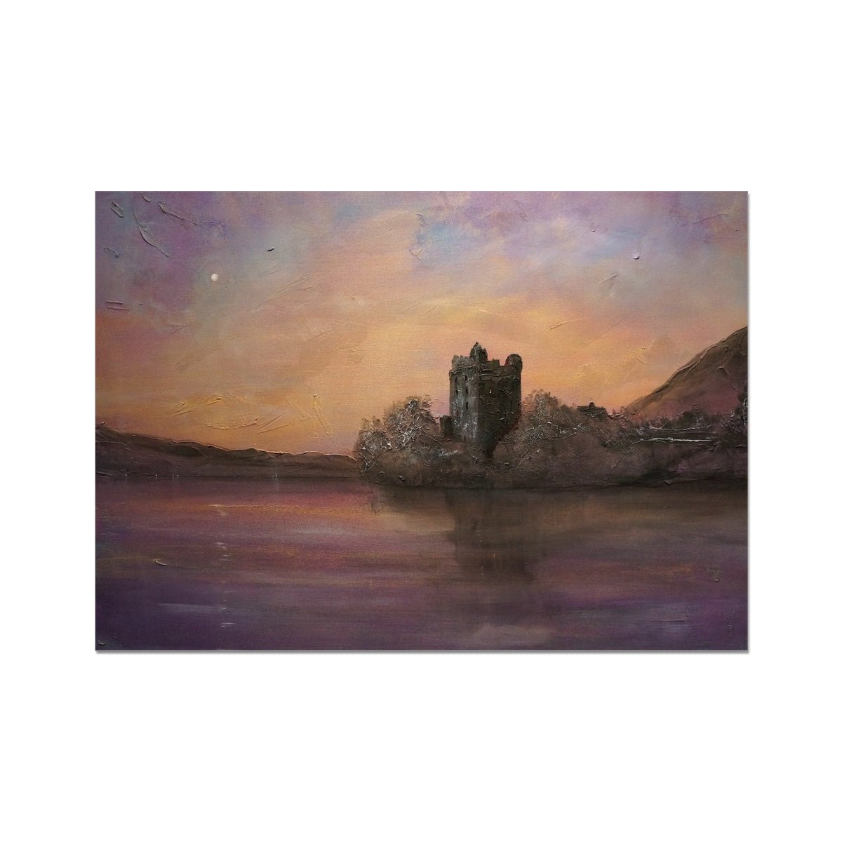 Urquhart Castle Moonlight Painting Scotland | Signed Scottish Fine Art Prints