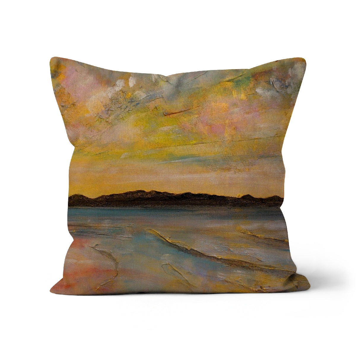 Vallay Island North Uist Art Gifts Cushion-Cushions-Hebridean Islands Art Gallery-Canvas-12"x12"-Paintings, Prints, Homeware, Art Gifts From Scotland By Scottish Artist Kevin Hunter