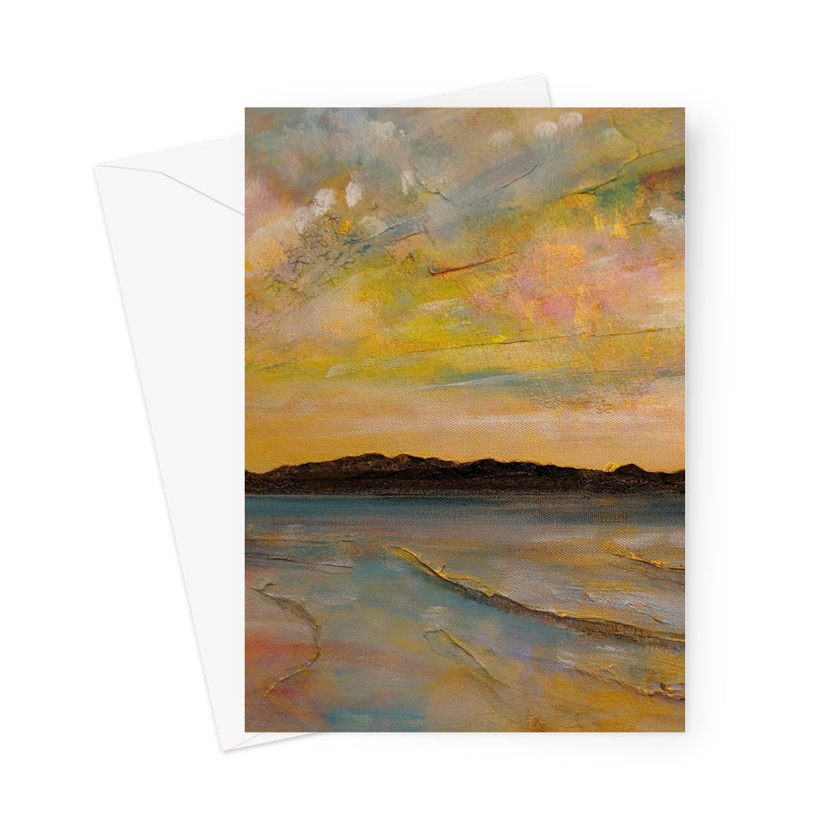 Vallay Island North Uist Art Gifts Greeting Card-Greetings Cards-Hebridean Islands Art Gallery-5"x7"-1 Card-Paintings, Prints, Homeware, Art Gifts From Scotland By Scottish Artist Kevin Hunter