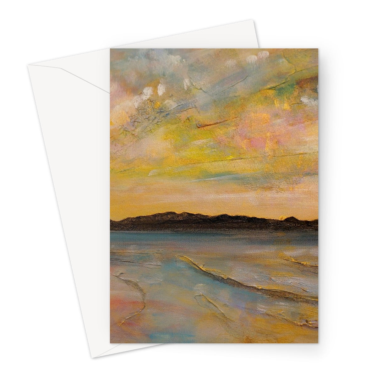 Vallay Island North Uist Art Gifts Greeting Card-Greetings Cards-Hebridean Islands Art Gallery-A5 Portrait-10 Cards-Paintings, Prints, Homeware, Art Gifts From Scotland By Scottish Artist Kevin Hunter