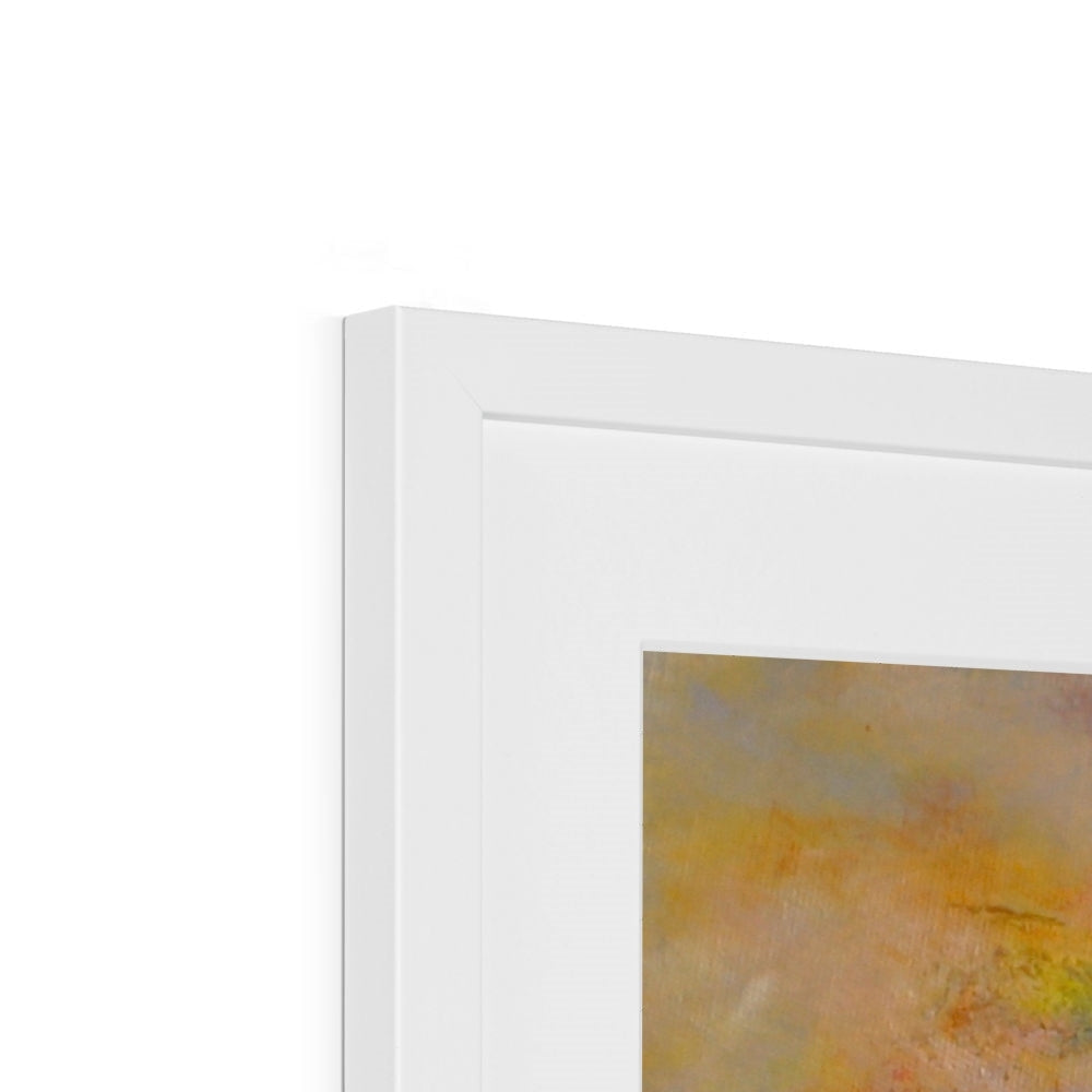 Modern Vallay Island North Uist art print in white rectangular frame