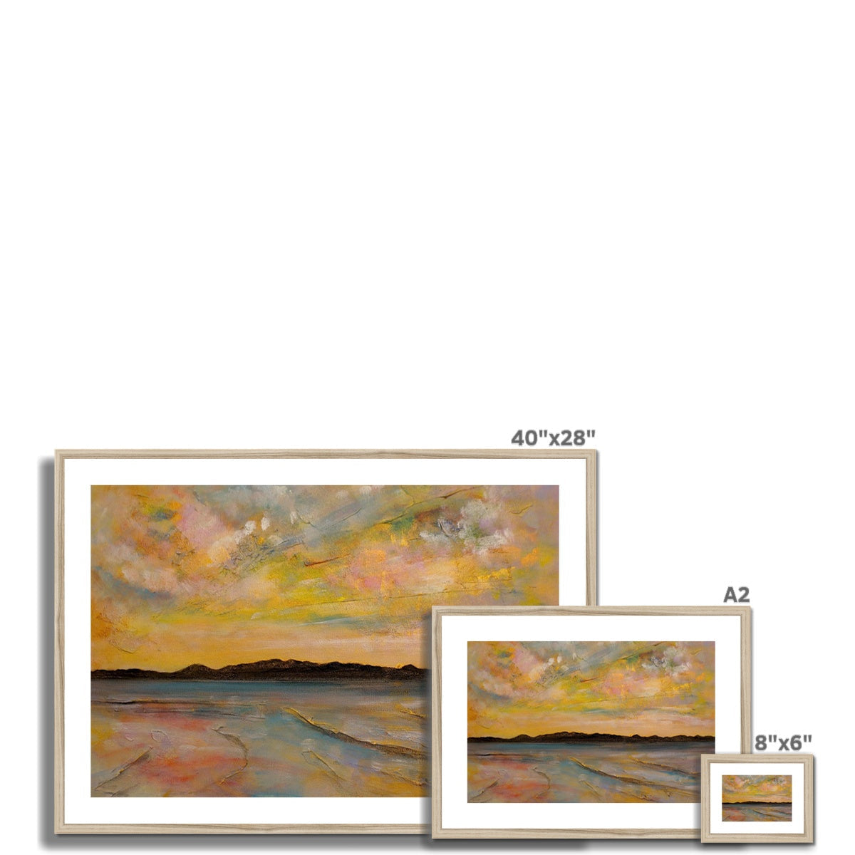 40x28 inch framed Vallay Island North Uist abstract landscape print