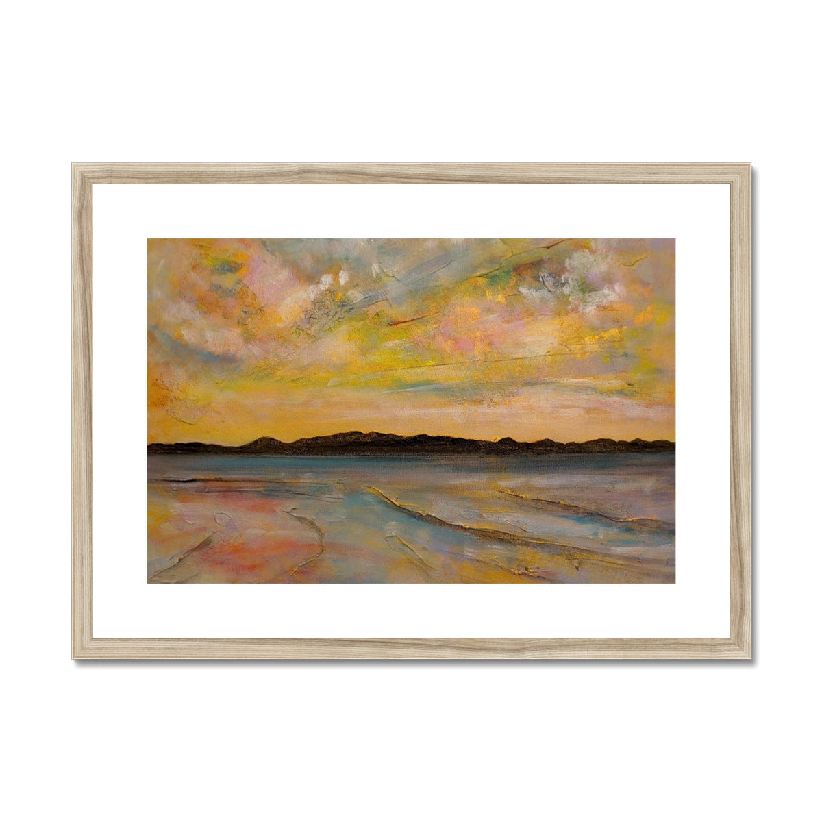 Vallay Island North Uist abstract landscape art print in pastel hues